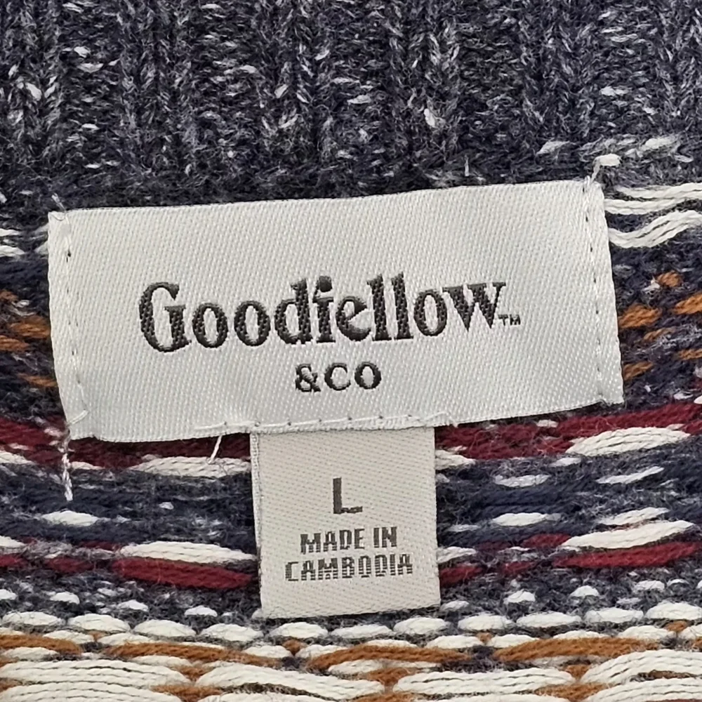 Goodfellow & Co Men’s Large Multicolor Fair Isle Crewneck Sweater Cotton Blend